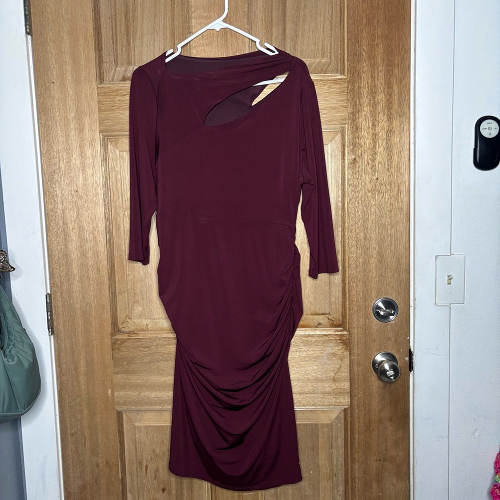 Lane Bryant women’s  Burgundy Long Sleeve Dress size 14